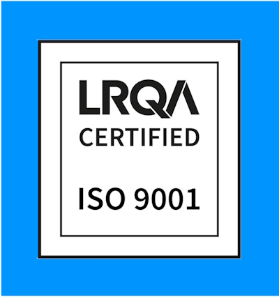 Blue background ISO 9001 RGB 400 x 400